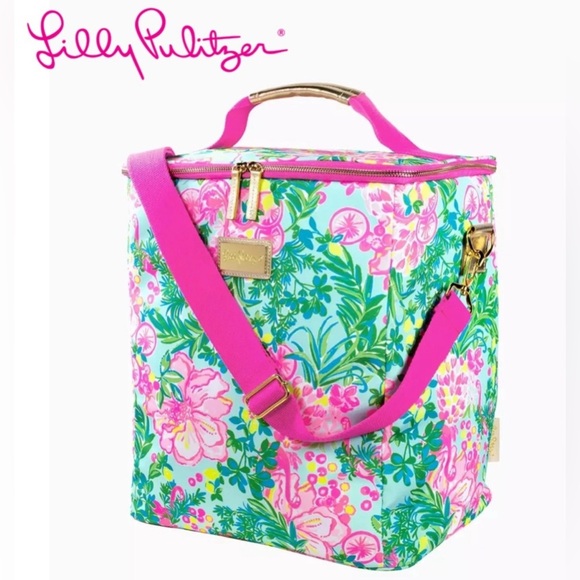 Lilly Pulitzer Insulated Wine Carrier Cooler with Adjustable Strap NEW WITH TAGS - Picture 1 of 5